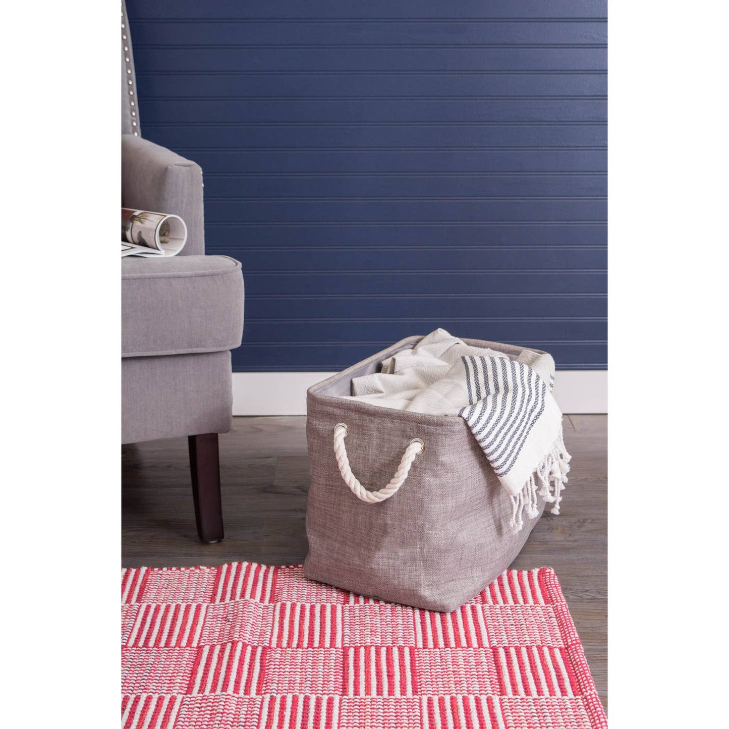 Variegated Gray Rectangle Bin