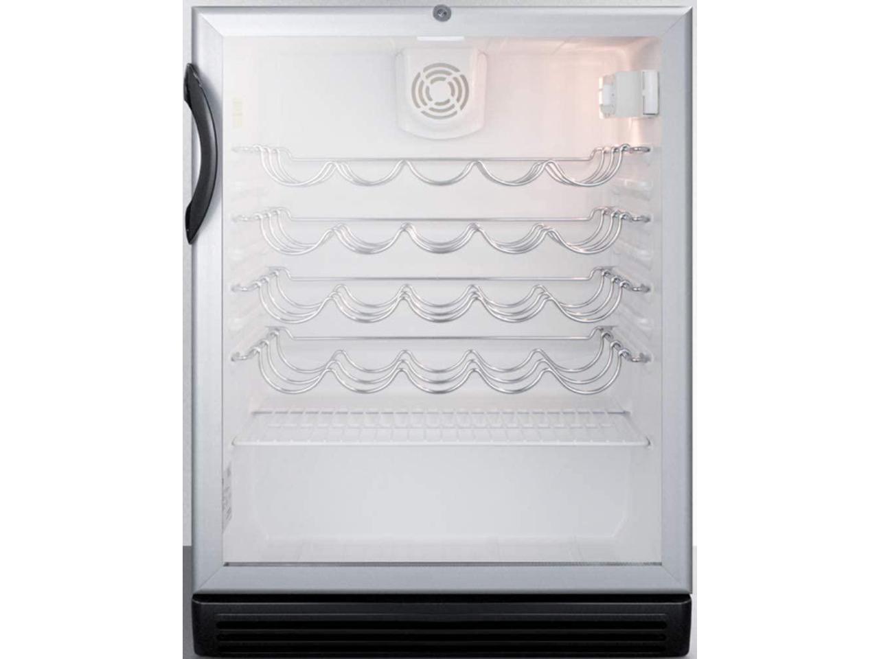 Summit SWC6GBLBIADA Wine Chiller Beverage Refrigerator, Glass/Black