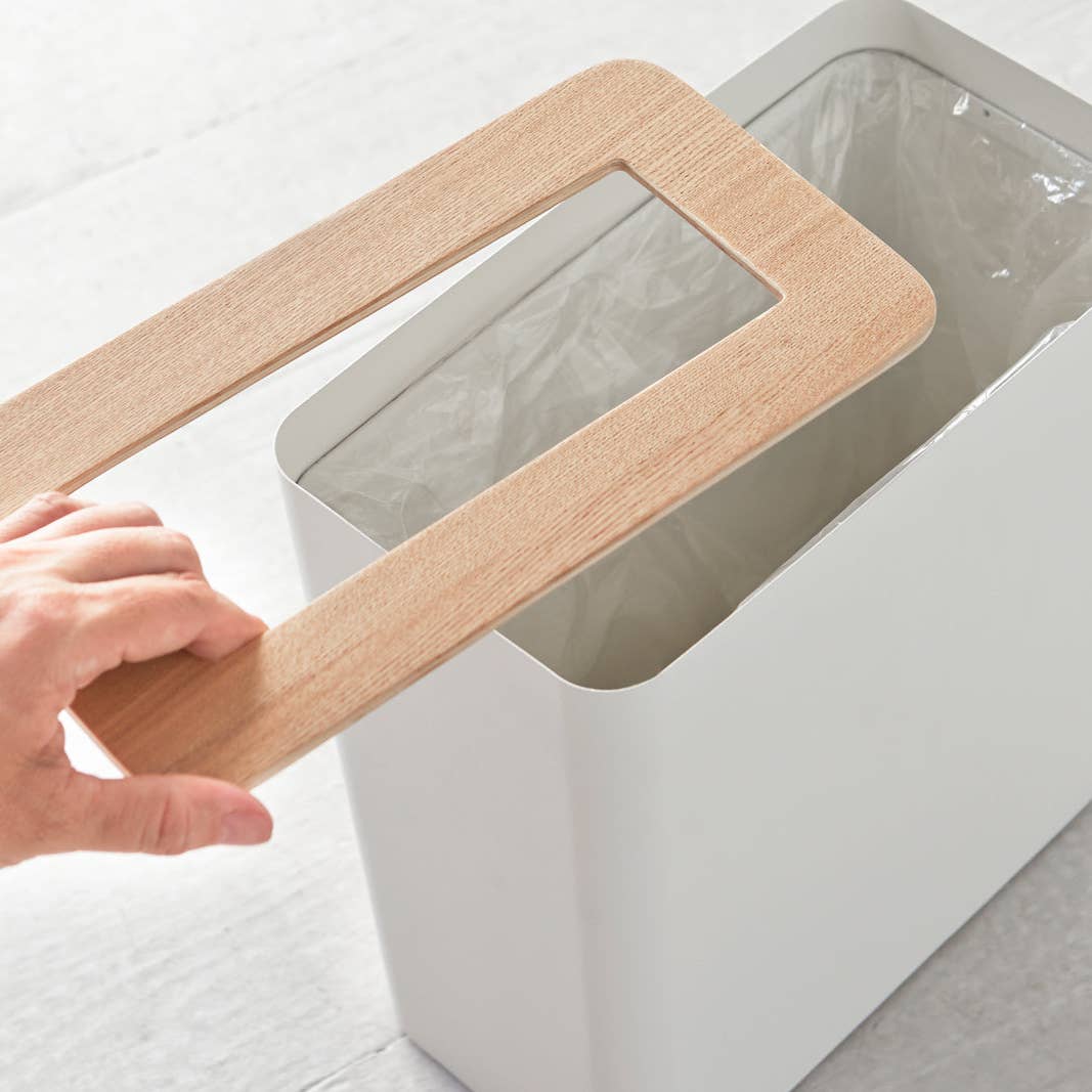 Steel + Wood - Rectangle Trash Can