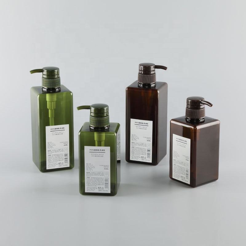 "Muji" Soft Square PETG Cosmetic Bottle with Pump
