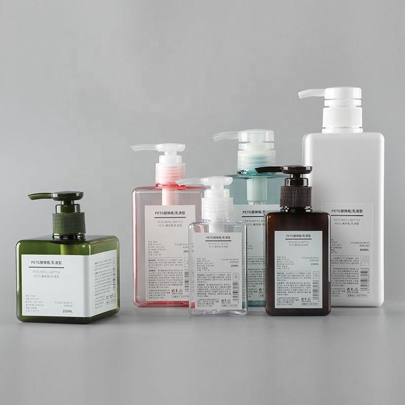 "Muji" Soft Square PETG Cosmetic Bottle with Pump