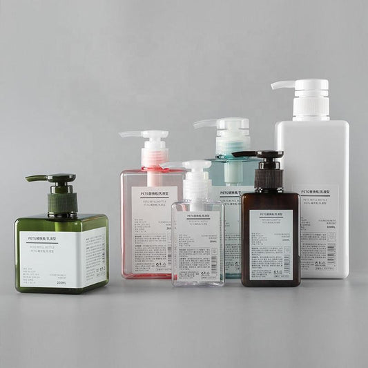 "Muji" Soft Square PETG Cosmetic Bottle with Pump