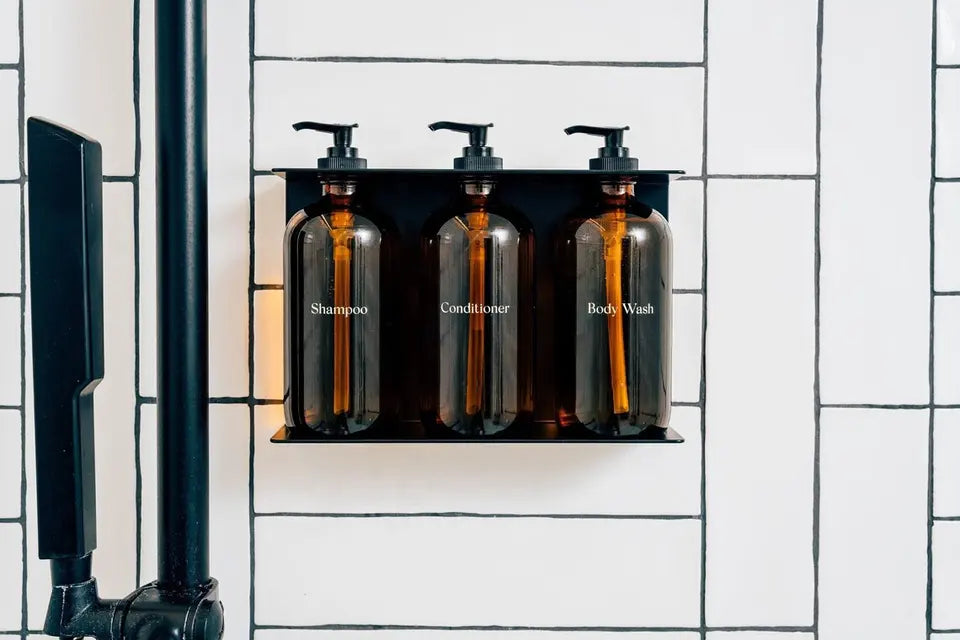 Wall Mounted Luxury Brand Soap Triple Bottle Holder Bracket