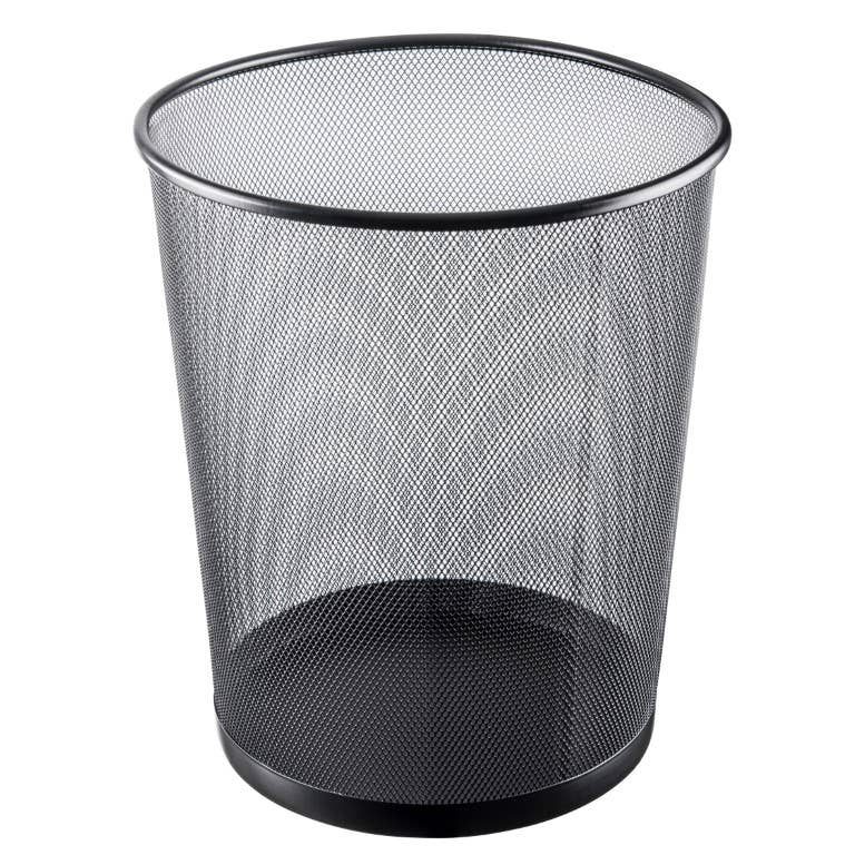 Mesh Round Wastebasket Large, Black