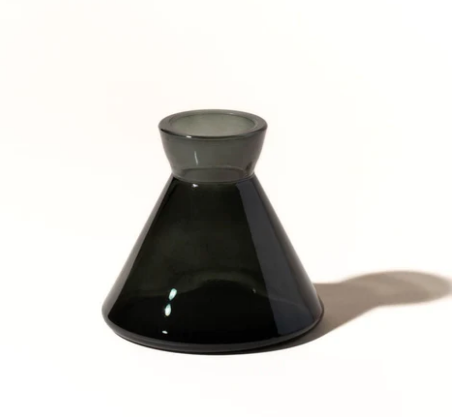 7oz empty glass diffuser bottle- glossy, smoky black