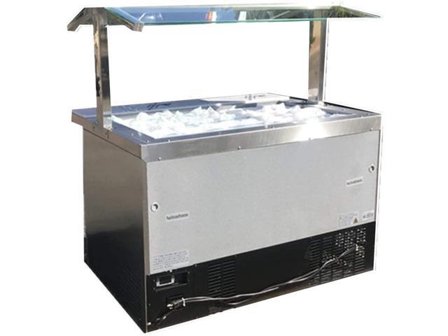 Commercial Refrigerated Cold Table Buffet Merchandise Display 2-door NEW 47" Salad Cooler Bar Fruit Open Glass Display 18 Pans NSF Restaurant Merchandiser Table SCLM248