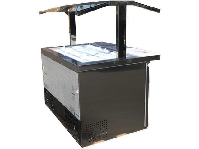 Commercial Refrigerated Cold Table Buffet Merchandise Display 2-door NEW 47" Salad Cooler Bar Fruit Open Glass Display 18 Pans NSF Restaurant Merchandiser Table SCLM248