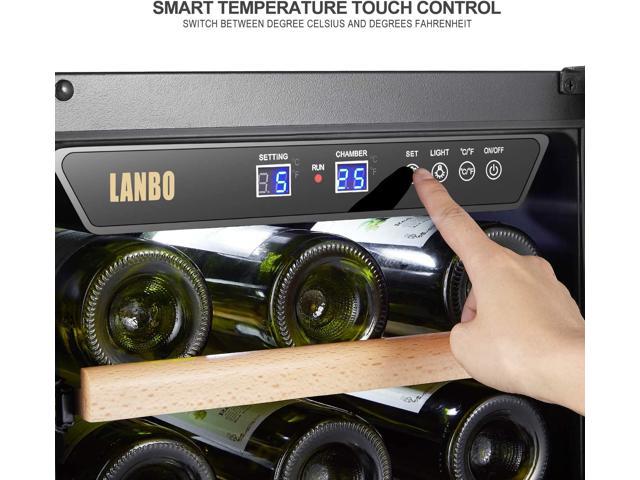 Lanbo 15 Inch Built-in or Freestanding Single Zone Wine Cooler, 33 Bottle