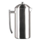frieling usa double wall stainless steel french press coffee maker with zero sediment dual screen, brushed, 44ounce