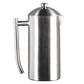 frieling usa double wall stainless steel french press coffee maker with zero sediment dual screen, brushed, 44ounce