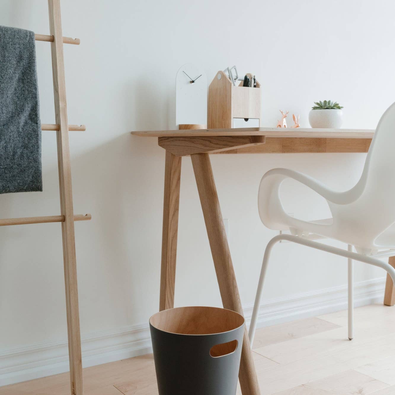 Wood Trash Can