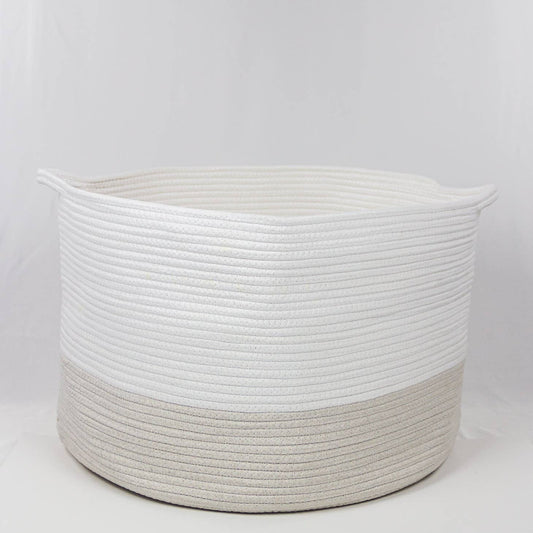 Cotton Basket With Contrasting Handles