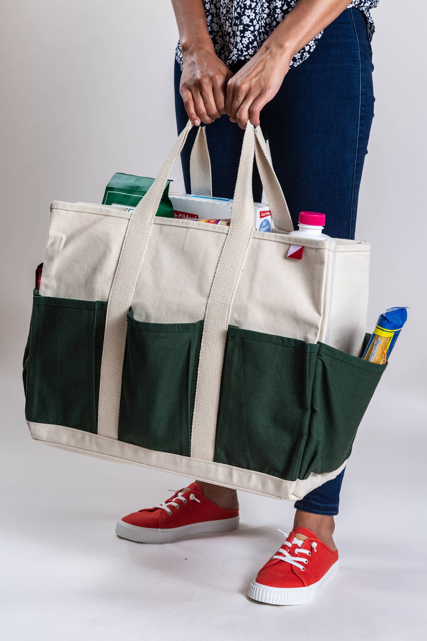 Multi pocket online tote